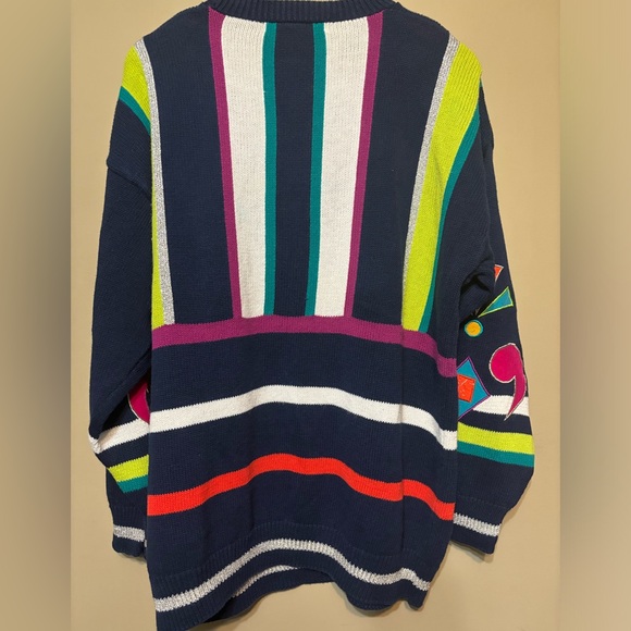 I.B. DIFFUSION Vintage 90’s Retro Abstract Pattern Vibrant Multi Colour Sweater - Picture 2 of 6